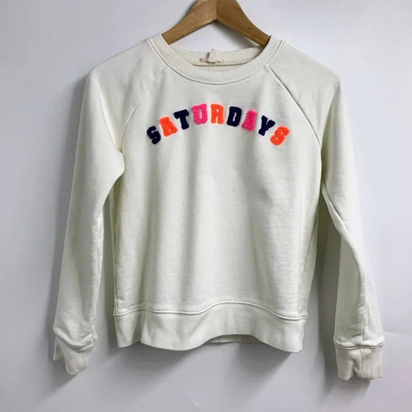 Crew cuts Girl's Saturdays Crew Neck Long Sleeve Cotton Sweatshirt Size L - Picture 1 of 12